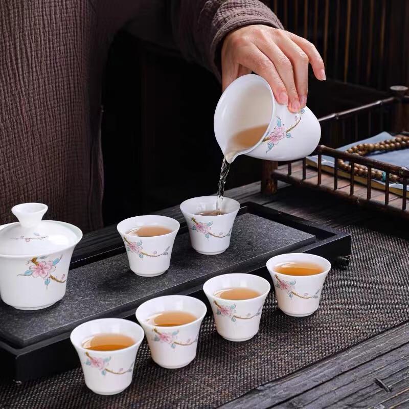 

Керамический чайный набор Tuopai из 10 предметов «Цветы персика»