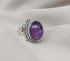 Amethyst Ring: Handmade 925 Sterling Silver Boho Statement Jewelry