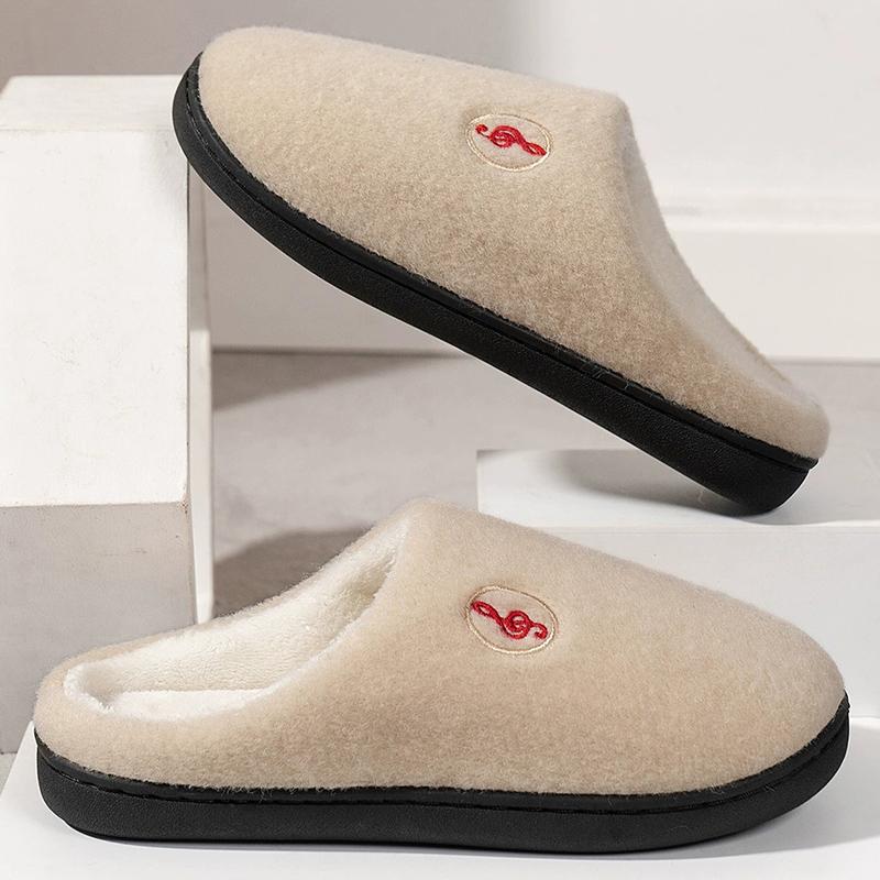 

Модные вышитые плюшевые тапочки женские с круглым носком, слипоны, хлопковые шлепанцы, женские тапочки из искусственного меха, теплые домашние хлопковые тапочки, женские 36-37 бежевый