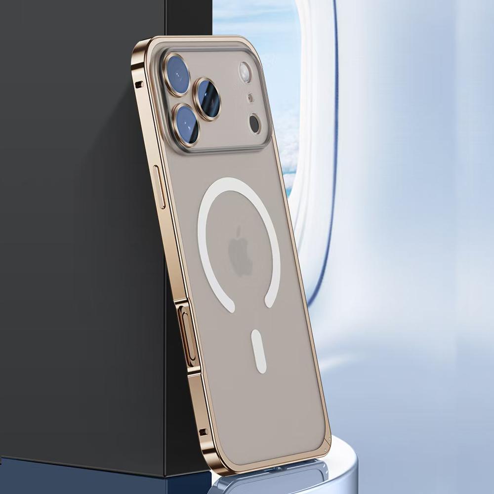 Luksuriøs Aluminiumslegering For Magsafe Magnetisk Metallramme Deksel For iPhone 17 16 15 14 13 12 Pro Max Trådløs Lading Altomfattende Deksel