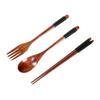 Wooden Cutlery Set: Spoon, Fork & Chopsticks with Travel Pouch