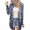 Women's Casual Fashion Floral Print Long Sleeve Mid-Length Cardigan Jacket