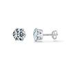 925 Sterling Silver Basic Sparkling Round Stud Earrings Classic Crown Hypoallergenic Wedding Jewelry for Women
