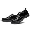 Men's loafers new large-sized fashionable thick-soled sneakers men's lacquered casual sports shoes  Low heels men's punk shoes
