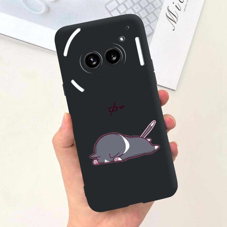 Für Nichts Telefon (2a) (2) Schwarze Silikon-Schutzhülle Für Nothing Phone2 Phone 2a Niedliche Cartoon-Weichschalen