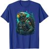 Steampunk Deep Sea Diver Graphic Tee Retro Scuba Suit Print Mens Casual Tshirt