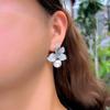 Nadel Leichter Luxus Blütenblatt Perlen Ohrringe Design Temperament High-End Blume Zirkonia Ohrstecker Ohrschmuck