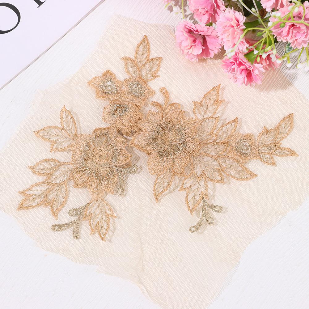Scrapbooking DIY Blüte Tüll Spitze Blume 3D Verzierungen Braut Applikation Motiv Stickerei