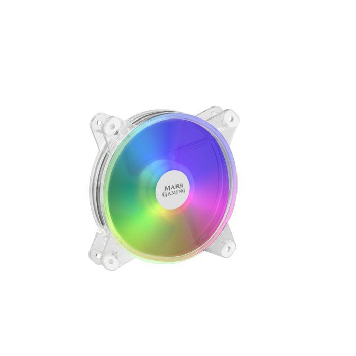 Mars Gaming MFD - Ventilateur 120mm RGB -Ultra Silencieux 14dB - Transparent