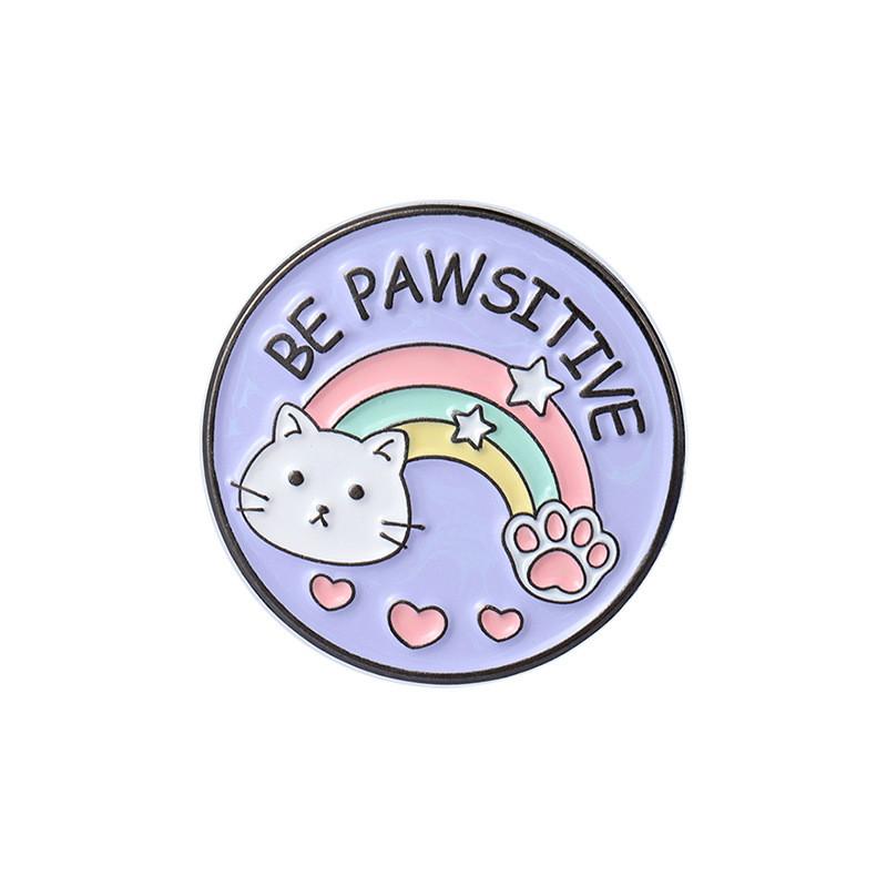 Cat Chic And Dog Round Brooches Distinctive Alloy Pins For Fashionforward Individuals