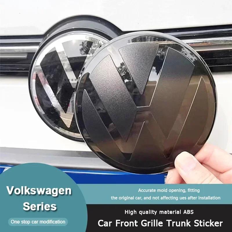 Hijk1 2Pcs Car Front Bonnet Grill Badge Cover Trunk Lid Emblem Sticker For VW Golf 6 7 8 Polo Passat B6 Variant CC Tiguan Atlas T-ROC