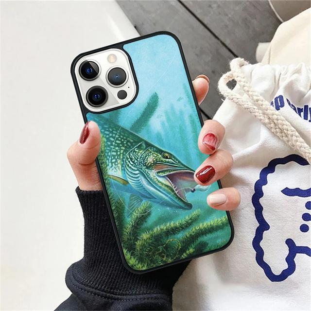 Pike Fishing Bait Spinner Coque Shell For iPhone 17 Air 15 16 14 13 12 Pro Max 11 Pro Max Plus Phone Case Cover