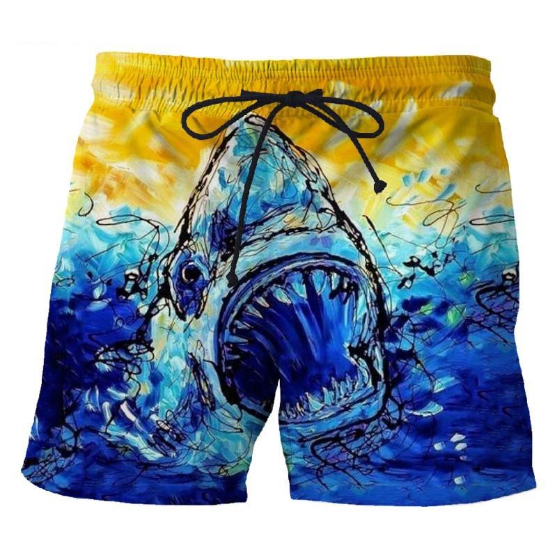 3D Print Shark Short Pants For Men Summer Personality Animal Unisex Harajuku Beach Shorts Vacation Surfing Swim Trunks Clothing