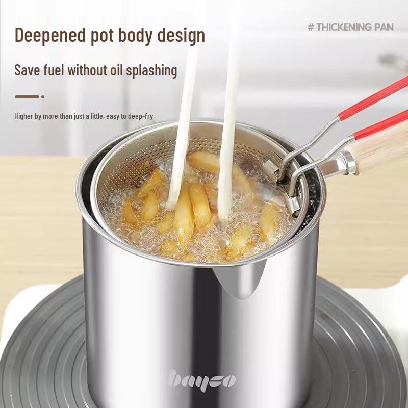 BAYCO Stainless Steel Deep Fryer with Strainer
