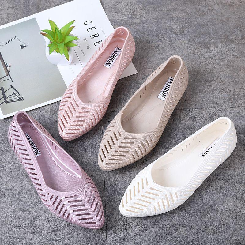 New Four Seasons Shoes Women's Shallow Sandals Women's Anti Slip Outing Student Casual Single Shoes Women
