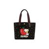 X Peanuts Floral Print Large Capacity Canvas And Leather Tote Bag Women Tote Black 6172-IMA47