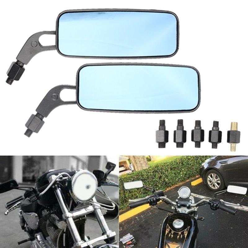 1 Pair Adjustable Motorcycle Mirrors with 360 Degree Rotating Universal Motorbike Rearview Mirrors Easy Installation