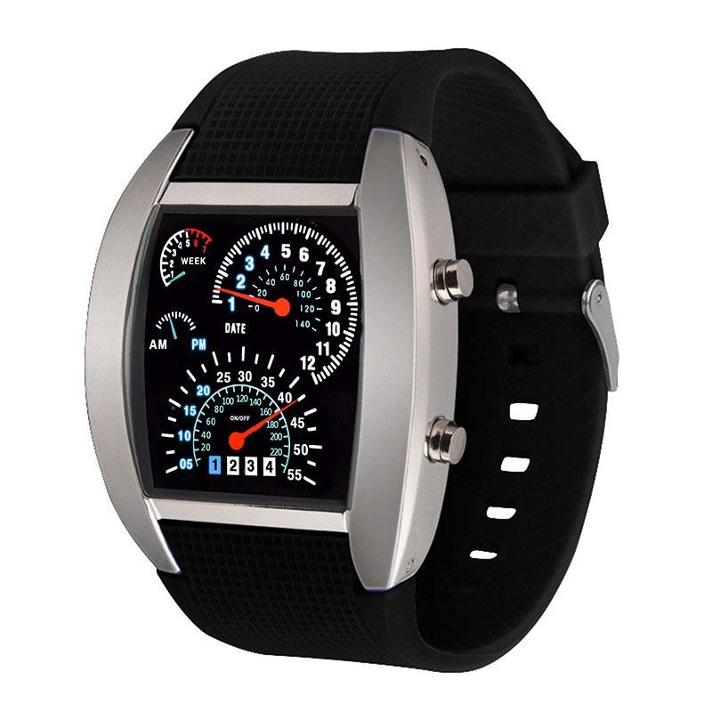 Racing Dashboard Electronic Watch Fashion Sports Aviation LED Electronic Watch Men and Women Students Personalised Watch