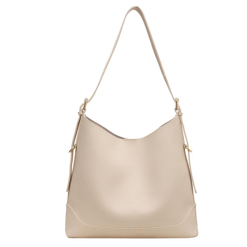 Lychee Pattern Retro Portable Mother and Child Bag Women's Large-capacity Solid Color Versatile Casual Shoulder Bag Fashionable Commuter Messenger Bag