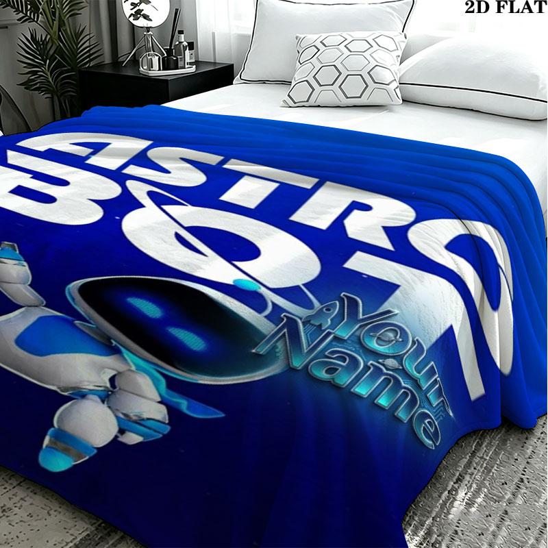 1PC ASTRO BOT Custom Name Patterned Flannel Blanket Suitable For All Seasons for Home Decor Warmth and Comfort Gifts Holiday Present