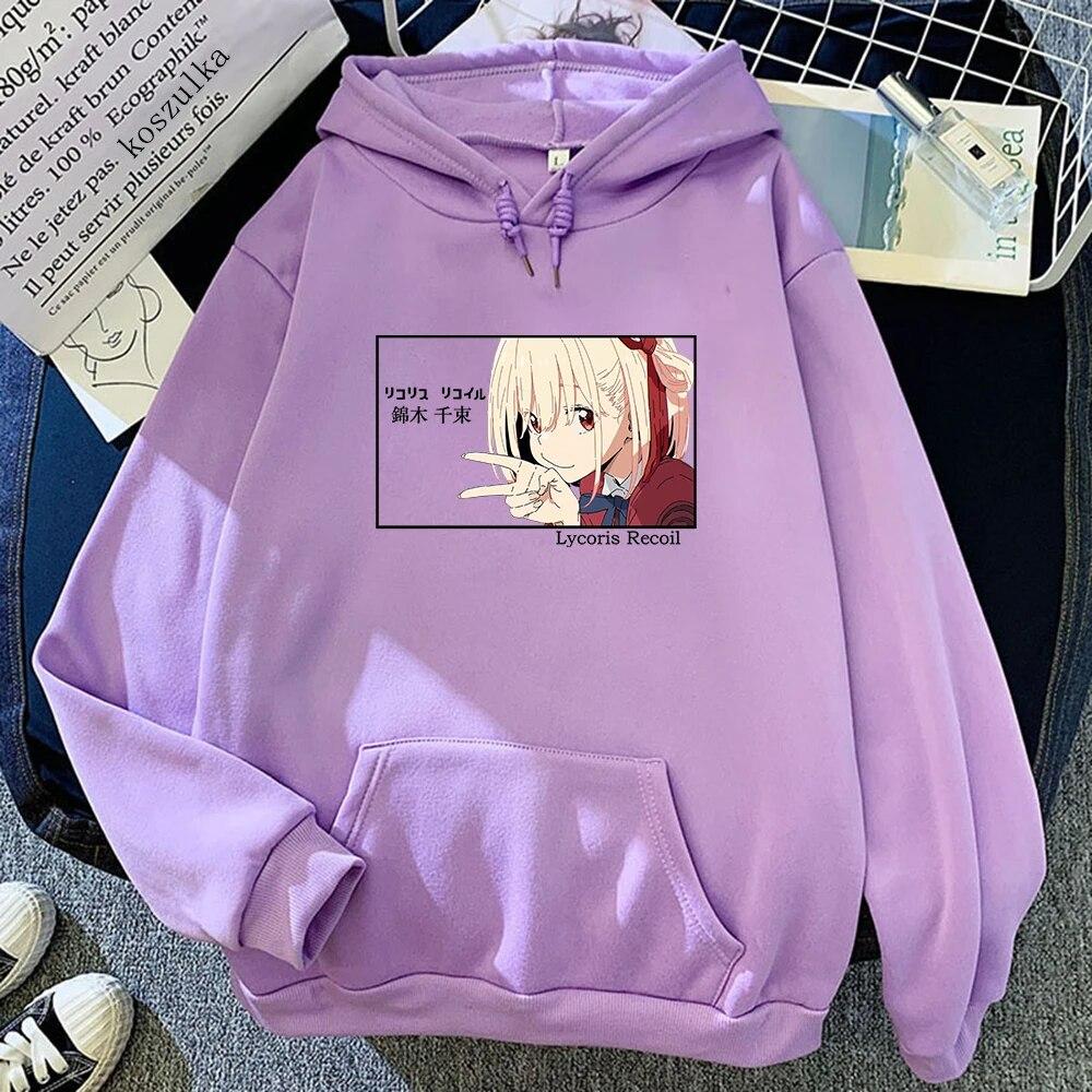 

Lycoris Recoil Hoodie WoUnisex Harajuku Graphic Kawaii Chisato Takina Hoodies Unisex Autumn Winter Vintage Fleece Hooded Sweatshirt