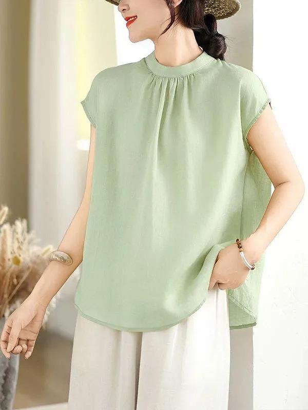 Women's Stylish Hong Kong Sleeveless Linen-Cotton Vest Top