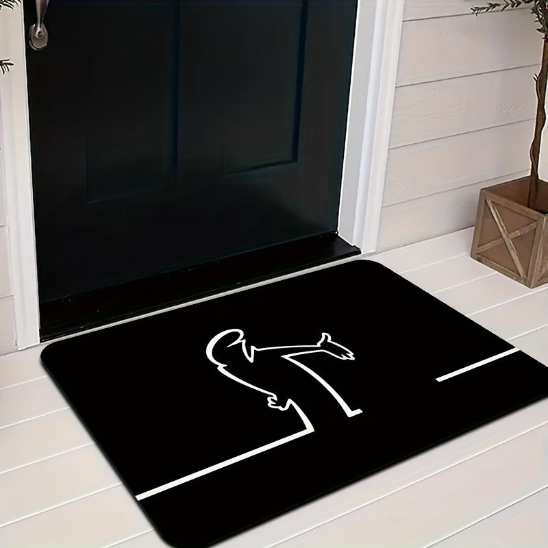 1pz Tappetino Moderno con Linee Bianche e Nere, Tappeto Antiscivolo, Adatto per Soggiorno, Camera da Letto, Bagno, Decorazione Casa Vacanze