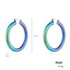 Kenjie Iridescent Electroplated Classic Hoop Earrings for Women - Colorful Punk Retro Style.