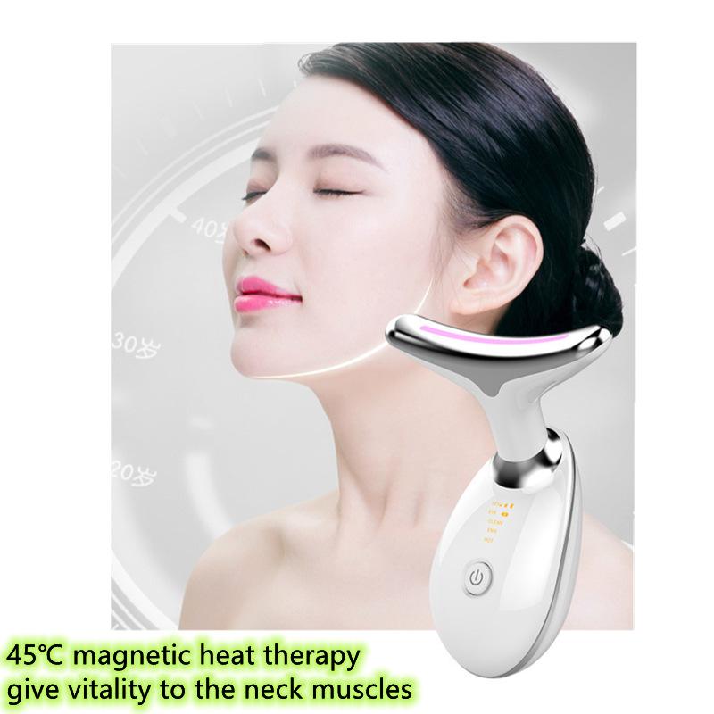 Photon Therapy Neck & Face Massager: Double Chin Reducer and Skincare Tool