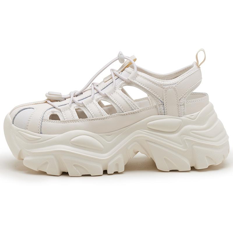 Augustine hollow dad shoes women 2025 summer new lightweight platform sports sandals little white shoes ins tide