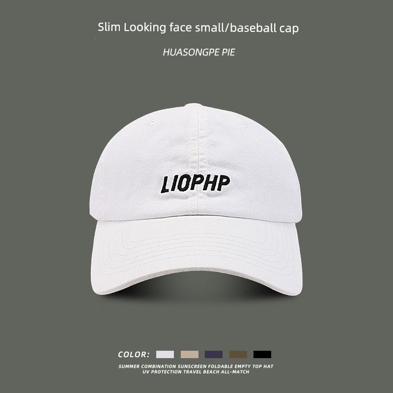 

Spring and Summer New Arrival Face-Looking Small Baseball Cap Female Fashion Outdoor Sun Protection Sports Couple Korean Peaked Cap Male C2067 Letter L10 Baseball Cap White M(56-58cm)