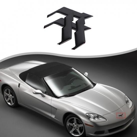 Блестящая наклейка-эмблема передняя и задняя Piano Black для Corvette C6 2005-2013