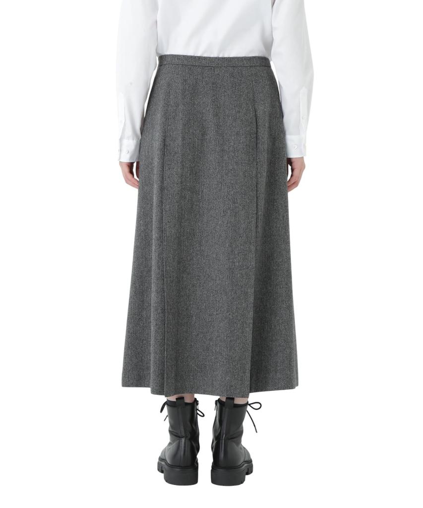 Human Woman Pleated Skirt S (Herringbone Tweed) / Women's / 077-5220100 021_Charcoal