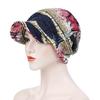 Fashion Women Floral Print Cotton Keep Warm Winter Wide-Brimmed Hat  Turban Cap