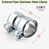 Car Motorcycles Universal 2"/2.5" Exhaust Clamp Stainless Steel Exhaust Tube Pipe Connector Joiner Sleeve Clamp Adjustable Tip