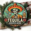 Tequila Servie Ici Panneau Mural en Métal Décor Rétro pour Bar Maison Pub Art en Tôle Vintage