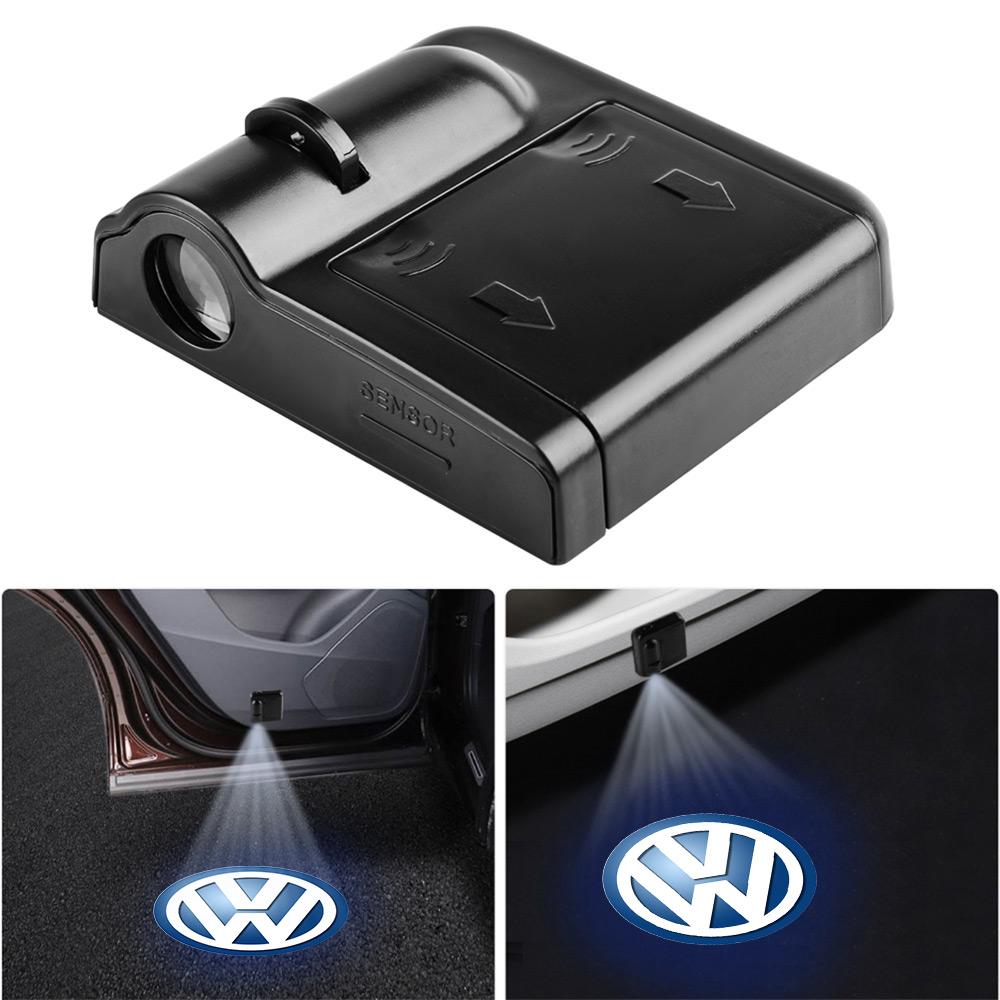 Valve Stems Caps For Volkswagen VW Golf Passat R Line Polo Tiguan GTI Beetle Touareg Car Door Welcome Light Wireless Projector L