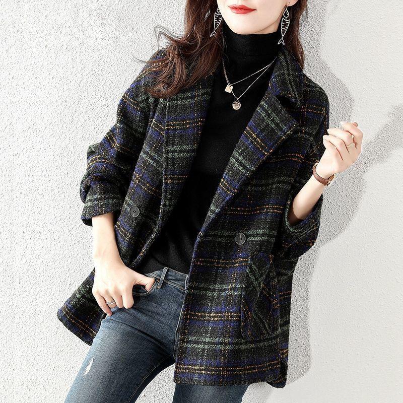 

Big Sale Leak Detection ~ Cabinet Withdrawal Export Label Cut Women s Clothes Classy Gingham Suit Woolen Coat Loose Overcoat Mid Length Long Length Black L (Recommendation 50.00 kg-60.00 kg