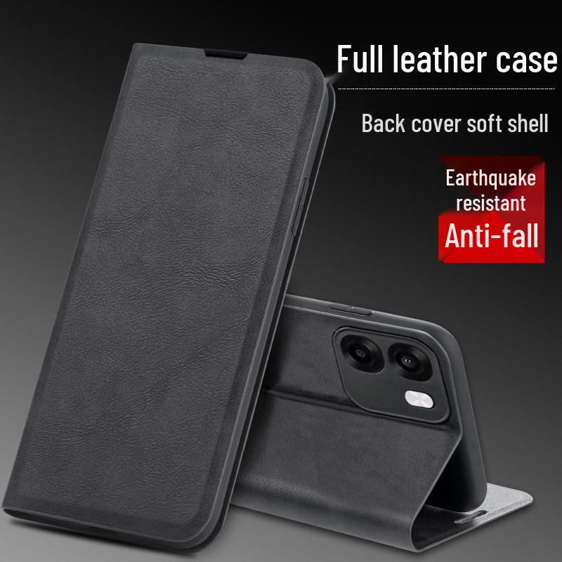 Oppo A6s 5G Flip Cover: Full-Coverage Leather Case with Card Slot & Magnetic Closure, Anti-Fall Protection. OPPO A6S