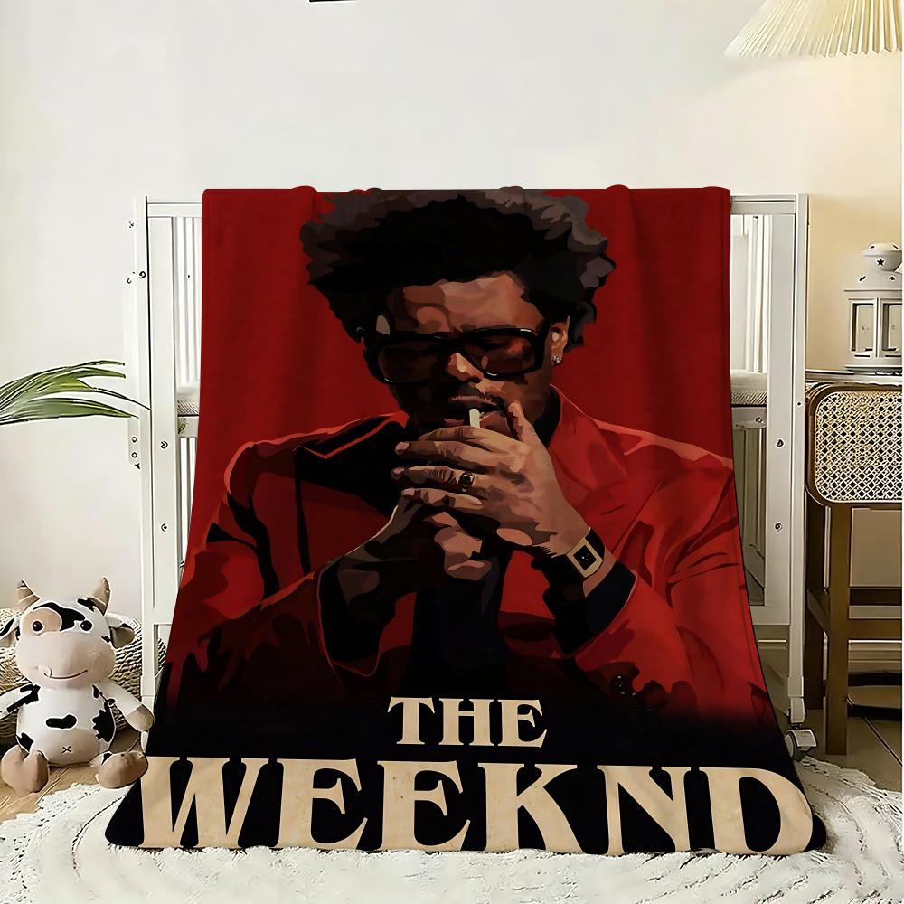 Singer Album The Weeknd Throw 240g Flannel Blanket Lightweight Soft Skin-friendly Summer Thin Throw Blanket 75x90cm