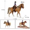 Oenux Home Decoration Equestrian Fencing Palm Trees Simulation Farm Cow Horse Animal Model Action Figures Miniature Cute Kid Toy