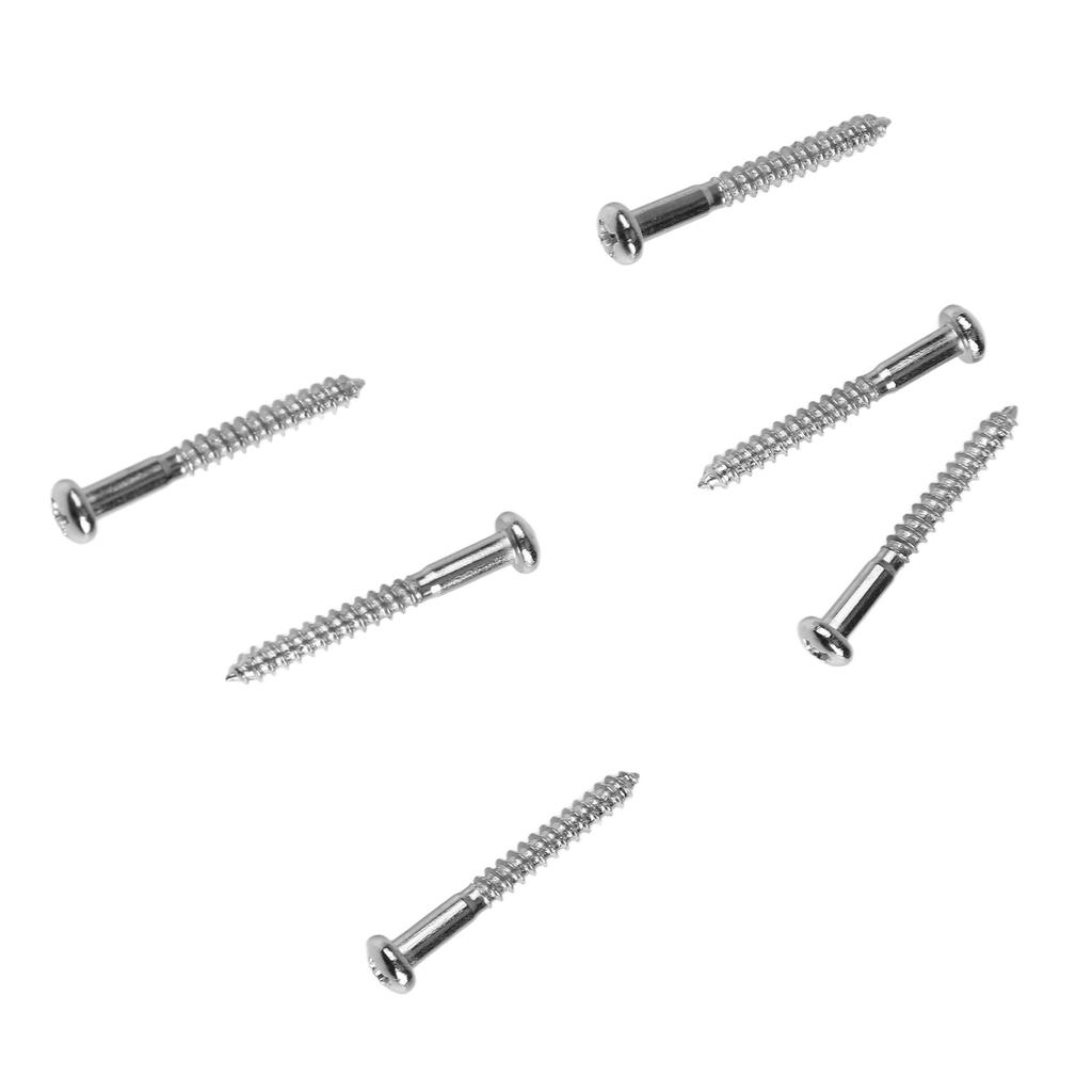 6Pcs Guitar Bridge Screws Set Mounting Parts Electric Musical Instrument Accessories Silver
