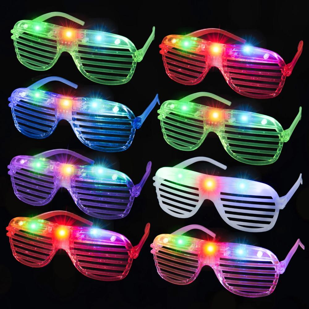 10/20/30PCS 3 Modes LED Glasses Glow In The Dark Party Neon Luminous Glasses Birthday Wedding LED Party Supplies