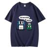 2025 Summer Funny Graphic Men's Tee Father & Son Floppy Disk Graphic Short Sleeve Casual Cotton Crew Neck T-Shirt for Men
