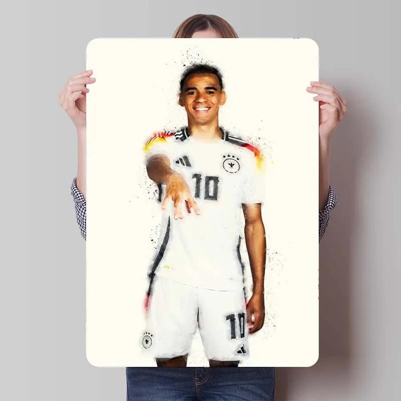 Jamal Musiala Metal Sign Sports Poster Vintage Tinplate Sign Plaque for Wall Art Decoration Gamer Room Decoration Man Retro Home