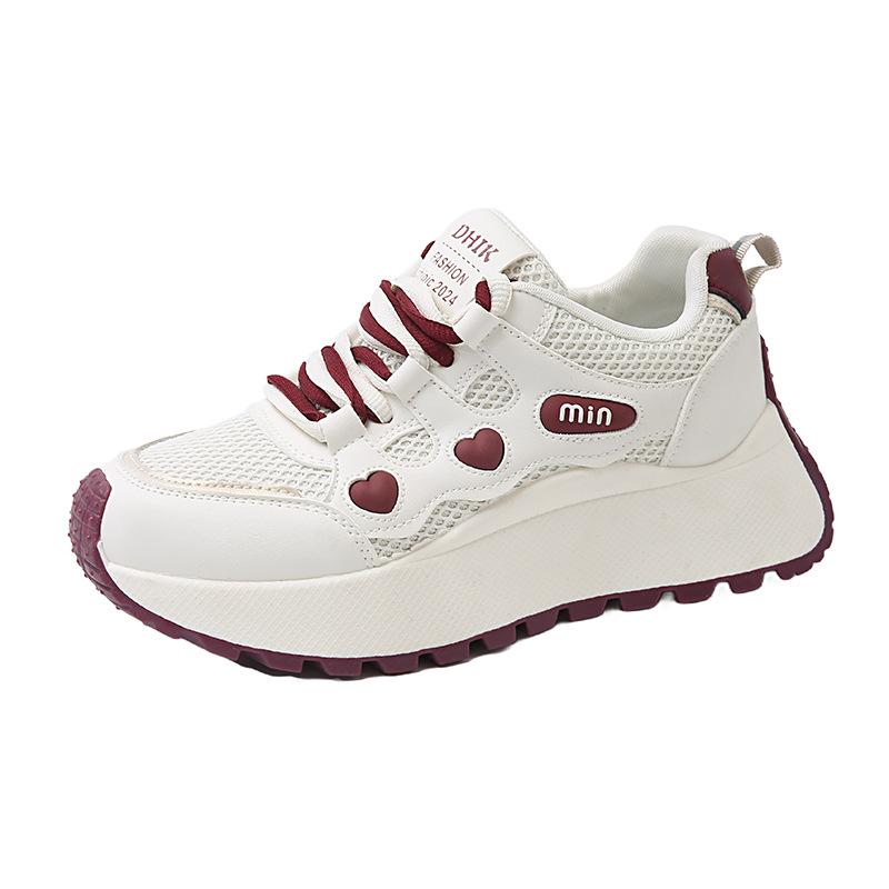 Summer All-match Sports Shoes New Style Women's Shoes Breathable Deodorant Mesh Casual Shoes Ladies Thick Bottom Non-slip Running Shoes