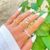 26 Retro Pearl Flower & Leaf Ring Set – Creative 10-Piece Joint Rings for Women