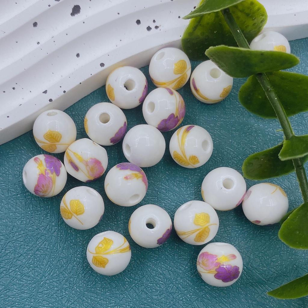 12mm Handmade Ceramic Round Beads for DIY Projects and Knot Decorations