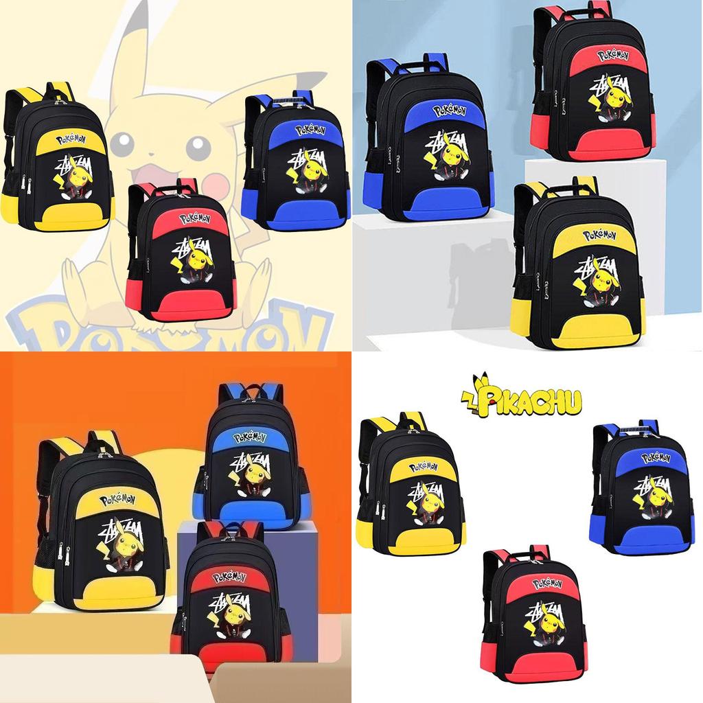 Pikachu Cartoon Design Lightweight Oxford Fabric Kids Backpack For Elementary School Students