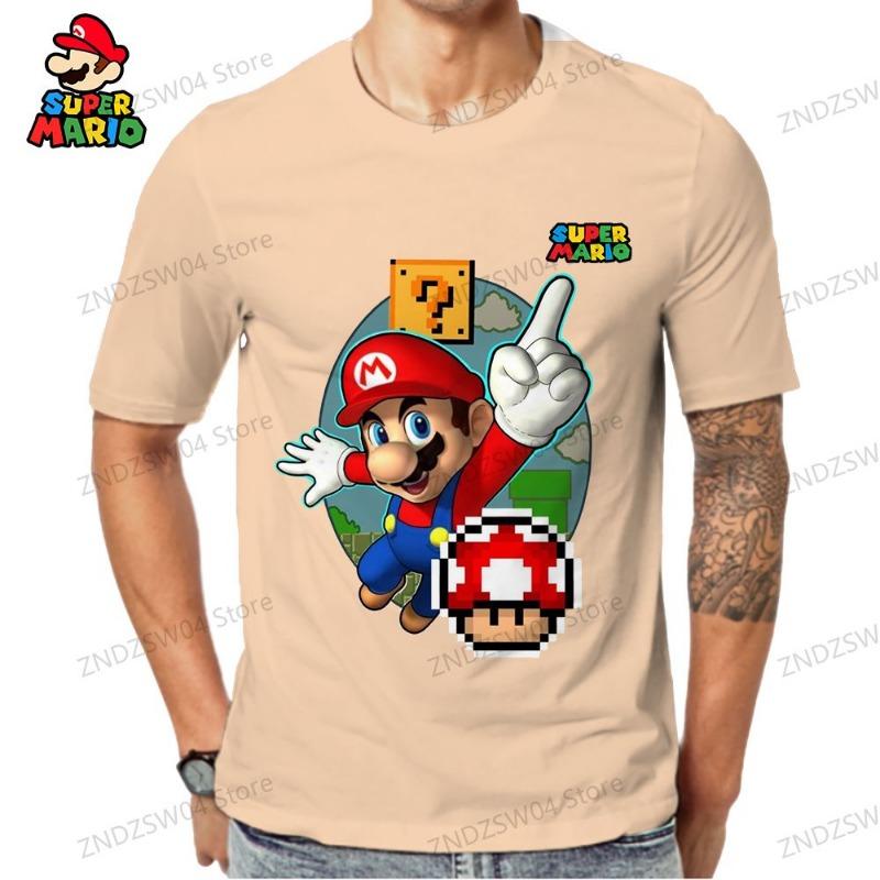 Parent-child Wear Quick Dry Men's Children's T-Shirt Mens Clothes Super Mario T-shirts 2024 110-6XL Y2k Short Sleeve 3D Print
